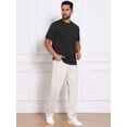 thumbnail image 2 of DARING DIVA Men's Jacquard Texture Crew Neck Short Sleeve Knitted T-Shirt M Black, 2 of 7