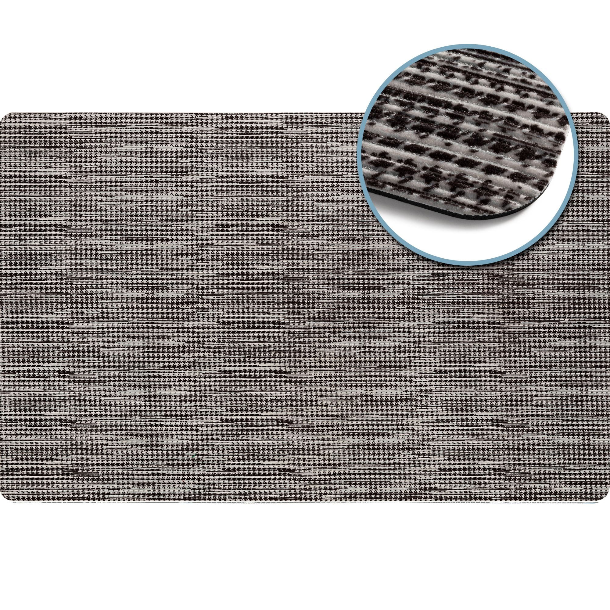 Sohome Smooth Step Houndstooth Machine Washable Low Profile Stain Resistant Non-Slip Versatile Utility Kitchen Mat, Gold/Grey, 24x35