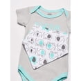 thumbnail image 3 of Luvable Friends Baby Unisex Sleep and Play, Bodysuit and Bib, Elephants, 3-6 Months, 3 of 5