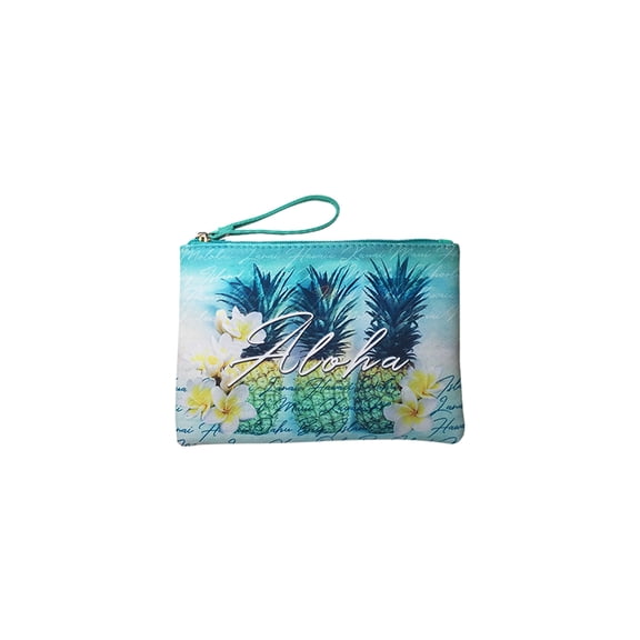Island Crew Hawaii Pouch-Large Green Pineapple