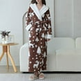 thumbnail image 6 of Hooded Robes for Womens Full Length Christmas Robe Soft Cozy Terry Cloth Plush Long Spa Bathrobe Fluffy Night-Robe, Khaki, L, 6 of 6