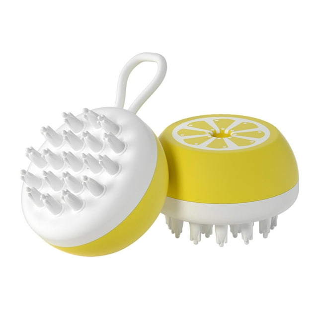 Mom's Best Cepillo de baño para mascotas, masajeador y cepillado, con dispensador de jabón y champú, exfoliante corporal de silicona suave.