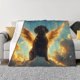 thumbnail image 1 of Balery Golden Cloud Winged Dog Manta de Franela con Dibujo, Lujo Ultra Suave y Cálido, Antipelusa y Resistente a las Arrugas para Cama, Sofá, Camping -50"x40", 1 of 6