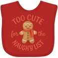 thumbnail image 3 of Inktastic Too Cute for the Naughty List Gingerbread Christmas Boys or Girls Baby Bib, 3 of 4
