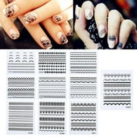 Nail Stickers Product Image Zodaca Lacy Designed Nail Art Stickers Decorations 10 Sheet Manicure Diy Black