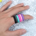 thumbnail image 5 of OUNONA Silicone Wedding Bands for Couples 6Pcs Silicone Rings Assorted Color Size 9 For Men Women Gym, 5 of 5