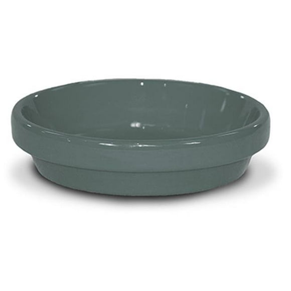Ceramo 243322 5.75 x 0.75 in. Powder Coated Ceramic Saucer, Gray - Pack of 10
