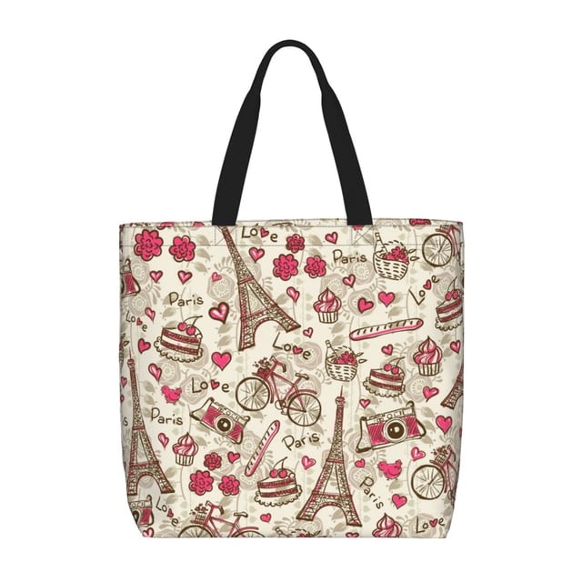 Easygdp Paris Vintage Bolsa Tote para Mujer, Bolso de Hombro para Trabajo, Playa, Viajes, Compras y Supermercado