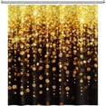 thumbnail image 3 of 84x72inch Sparkling Golden Sequins Shower Curtain Luxury Dreamy Glitter Spots Modern Black and Gold Artwork Bath Curtain for Woman Girly Bathroom Bathtub Liner with Hooks Fabric Polyester, 3 of 6