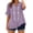 Light Violet, variant on Women's Embroidered Cotton Linen 3/4 Sleeve Button Down Shirt, Casual Blouse for Summer Daily Wear, Lightweight and Breathable Red XXL