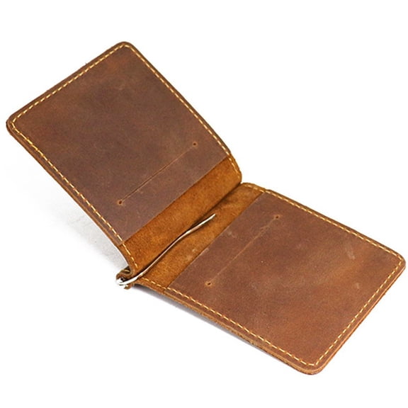 vlrwzc Mens Slim Wallet with Money Clip Leather Card Holder Minimalist Billfold Wallet Bill Holder Gift for Mens