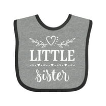 Inktastic Little Sister Girls Baby Bib