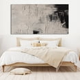 thumbnail image 2 of Grey Black Handmade Wall Art Original Grey Black Abstract Oil Painting On Canvas Modern Artwork Living Room Office Wall Decor,Unstretched,Frameless,(61*122cm)24*48Inches, 2 of 5