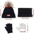 thumbnail image 6 of Morttic 3Pcs Toddler Boys Girls Winter Beanie Hat Scarf Gloves Set, Kids Warm Fleece Lining Hat Beanie Sets For age 2-6 Years (Black), 6 of 7