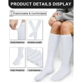 thumbnail image 2 of Knee High Socks for Women, Cotton White Long Tube Sock for Boot Outdoor Sport, 2 of 5