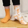 thumbnail image 4 of BambooMN Women's Girl Fuzzy Warm Fluffy Tie-Dye Colorful Fun Crew Socks - Marigold - Extra Large - 4 Pairs, 4 of 6