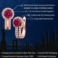 thumbnail image 2 of Gem Stone King 18K Rose Gold Plated Silver Red Created Ruby and White Created Sapphire Earrings for Women (2.50 Cttw, Gemstone July Birthstone, Round 5MM), 2 of 6