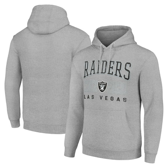 Unisex Starter Heather Gray Las Vegas Raiders Throwback Logo Pullover Hoodie