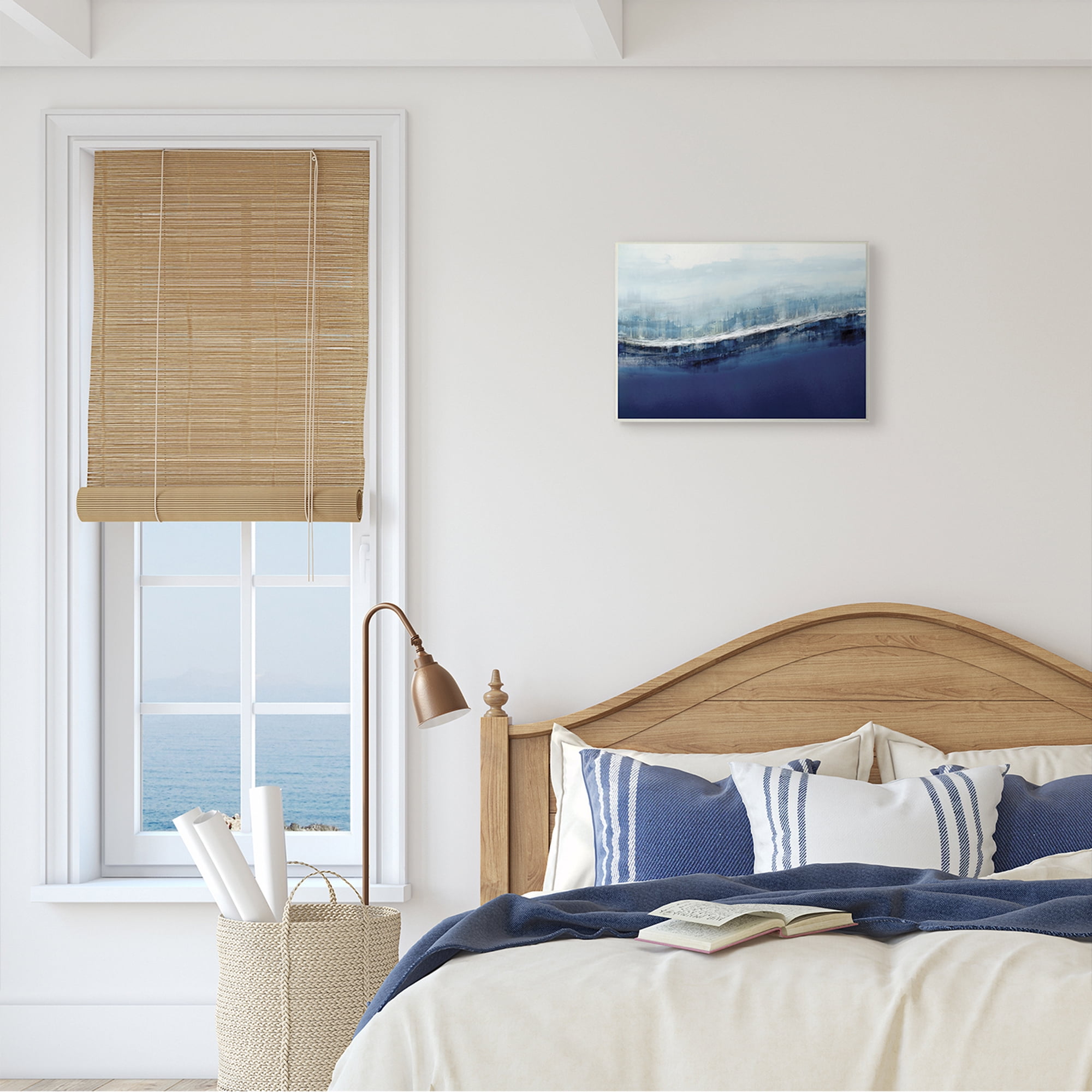 Stupell Industries Abstract Ocean Waves Blue Stormy Sky ,10 x 15,Designed by Jake Messina