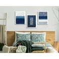 thumbnail image 5 of Blue Canavs Wall Art for Living Room Decor 3 Pieces Abstract Blue and White Painting Canvas Print Framed Artwork Set for Bedroom Decor Navy Blue Canvas Wall Decor, Ready to Hang, 12x16 Inch, 5 of 6