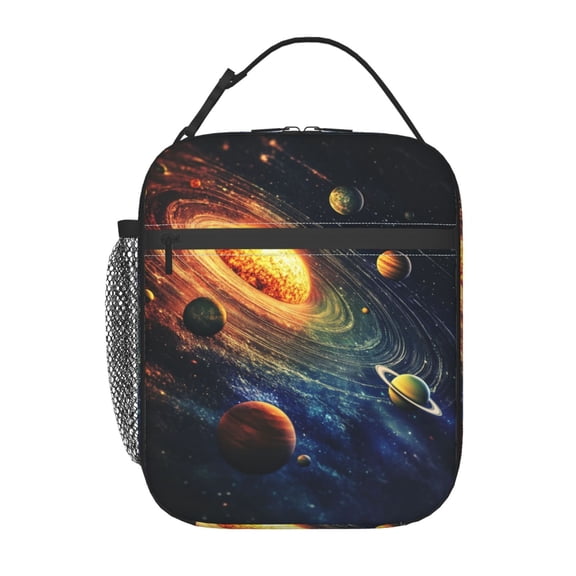 Space Planet Lunch Bag for Office Women – Stylish Thermal Insulated Tote with Shoulder Strap, Lightweight for Work or Travel