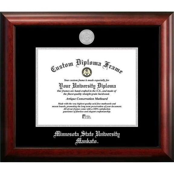 Campus Images MN997SED-1185 11 x 8.5 in. Minnesota State University Mankato Silver Embossed Diploma Frame