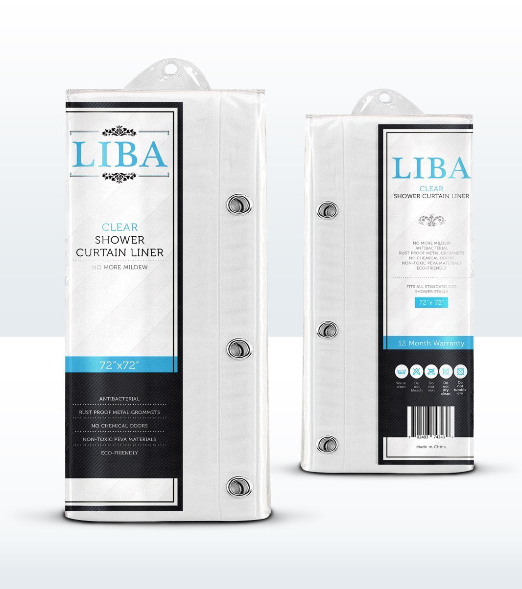 Liba Peva Antimicrobial Pvc Free Shower, Antimicrobial Shower Curtains