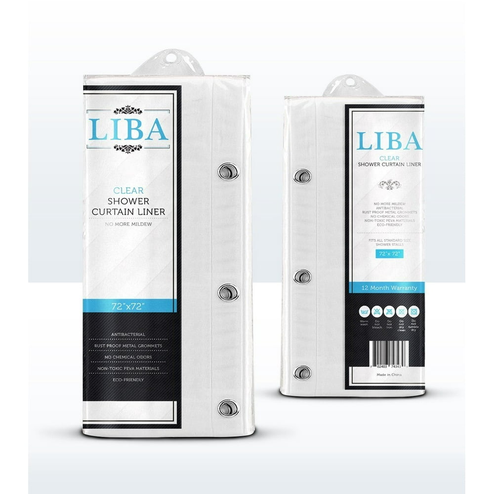 Liba PEVA Antimicrobial PVC Free Shower Curtain Liner Frosted Walmart