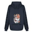 thumbnail image 4 of Fiaer,Womens Oversized Hoodies,Women's Loose Fit Casual Trendy Cat Letter Printed Drawstring Hooded Sweatshirts Breathable Cozy Hooded Pullovers with Pockets Navy2 XXL, 4 of 5