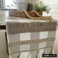 thumbnail image 3 of Decorative Beige Table Runner 4 Seater Table Runner (14 x 48 inch), Tassels, Jute & Buffalo Checks Table Runner, Cotton fabric Table Linen, Plaid Contemporary - Buffalo Check Decor, 3 of 10