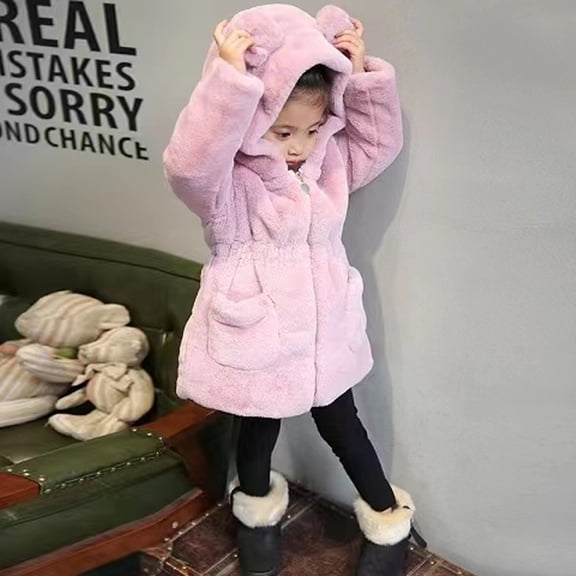 Esaierr Toddler Infant Kids Fleece Jackets Coats 9M-8Y Fashion Bear Ear Coats Warm Snowsuit Fall Winter Thick Soft Clothes for Girls Boys