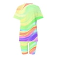 thumbnail image 3 of Blouses pour Femmes, Mode Imprimée Blouse Col en V Manches Courtes Hauts Shorts Ensemble Décontracté, 3 of 5