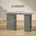 thumbnail image 2 of Grey 47" Computer Desk with Shelves & Drawers - Home Office Writing Table for Bedroom, Dorm & Living Room - Modern MDF Workstation, 2 of 7