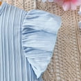 thumbnail image 5 of ITSAME Girls Outfit 2-Piece, Flower Embroidery Top and Ruffled Shorts Summer Casual Clothing Set Light Blue Size 7-8, 5 of 8
