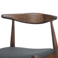 thumbnail image 5 of GDF Studio Virgil Mid Century Modern Fabric Upholstered Dining Chairs, Set of 2, Charcoal and Walnut, 5 of 11