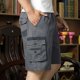 thumbnail image 2 of Pantalones cortos cargo para hombre con bolsillos, cremallera y botón, pantalones cortos lisos tipo bermuda para hombre, de algodón elástico de lujo, anchos, grandes y altos, jogger Y2k, 2 of 5