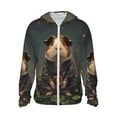 thumbnail image 1 of Fotbe Lotus Leaf Starry Sky Guinea Pig Chaqueta con Protección Solar UPF 50+ para Hombre y Mujer, Camisa con Capucha y Bolsillos-Large, 1 of 7