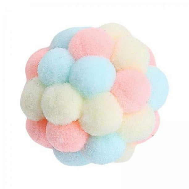 4 Bolas de Juguete de Felpa para Gatos con Campanas, Bolas de Chirrido, Sonidos Divertidos, Juguetes Interactivos Suaves para Gatos, Gatitos, Mascotas 4 piezas