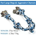 thumbnail image 6 of LECHONG Dog Rope Toys with 5 Knots for Aggressive Chewers, Large Dog Toys, Blue, 6 of 6