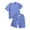 Blue, variant on 2DXuixsh 2Pcs Toddler Outfits Girl Summer Cotton Shirt Short Sets Comfortable Soft Breathable Short Sleeved Sweatshirt Pants Solid Color Boys Outfits Light Gray Size 4