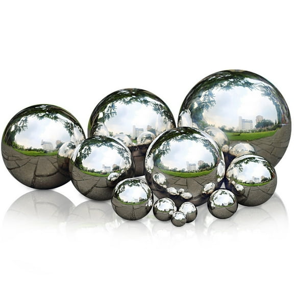 Raindrops  100 MM Stainless Steel Float Balls Garden Decoration Silver