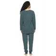 thumbnail image 3 of Felina - Serena V-Neck Top & Jogger Lounge Set | 2-Piece Ultra-Soft Knit Top & Pants Loungewear (Blue Wing Teal, Large), 3 of 3