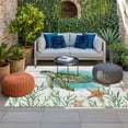 thumbnail image 2 of Ocean Green Turtles Outdoor Rug for Patio/Deck/Porch, Non-Slip Large Area Rug 3 x 5 Ft, Coastal Starfish Seagrass Rustic Wooden Indoor Outdoor Rugs Washable Area Rugs, Camping Rug Carpet Runner, 2 of 8