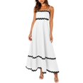 thumbnail image 1 of WTXUE Robes Maxi en Liquidation, Robe Nuisette Sans Manches Élégante à Encolure Carrée, Femmes 2024 Été Encolure Dégagée à Étages Fluide Longue Unie Vestidos Casuales Para Mujer Verano Maxi Women, Blanc+TG(US:14-16), 1 of 9