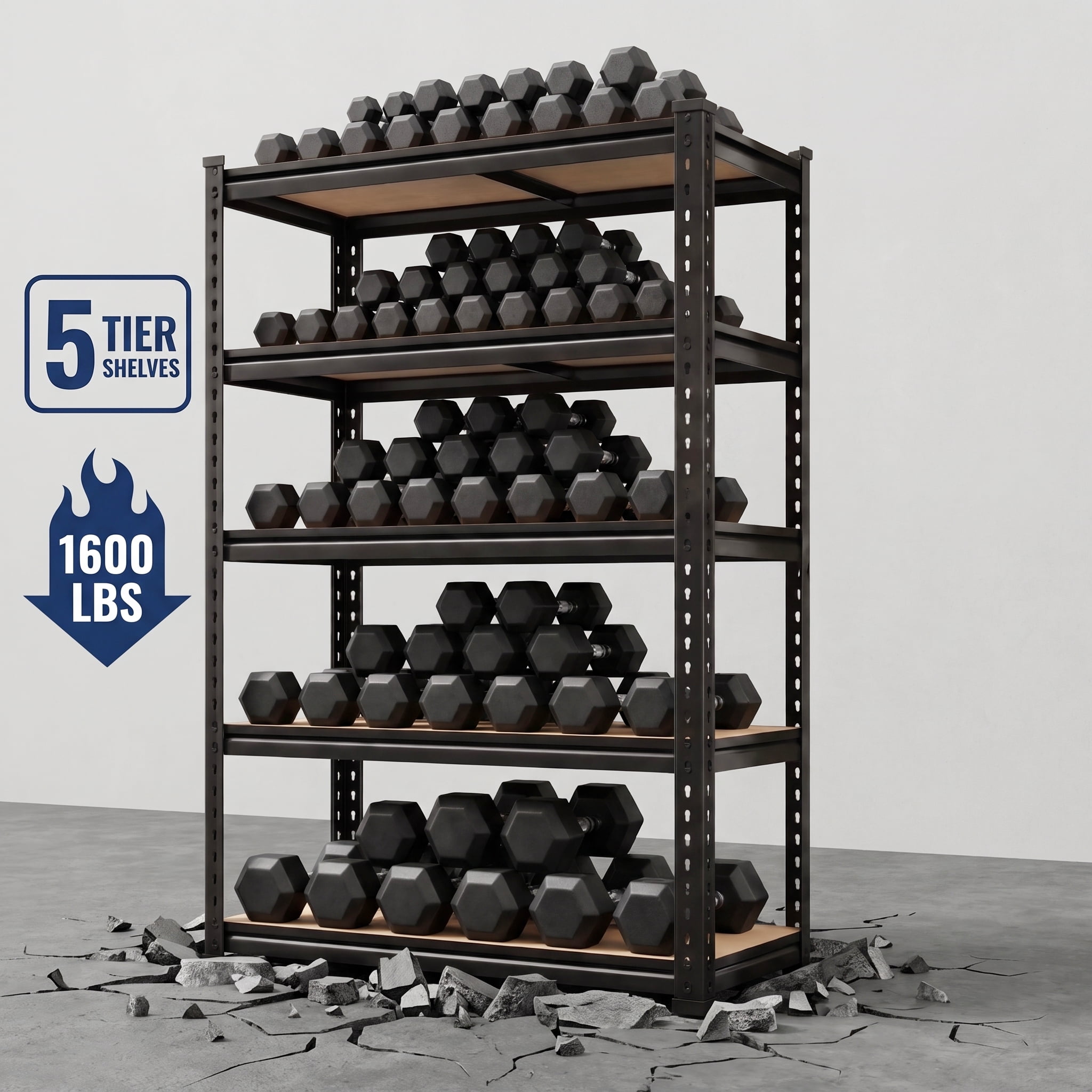TrumanPick Garage Shelving Unit 5 Tier Adjustable Storage Shelves Metal Shelf Rack for Basement Pantry Kitchen, 32"W x 15.9"D x 63"H