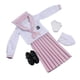 thumbnail image 5 of Conjunto de uniforme escolar femenino a escala 1/6, disfraz de manga larga, ropa interior, atuendo elegante rosa, 5 of 9