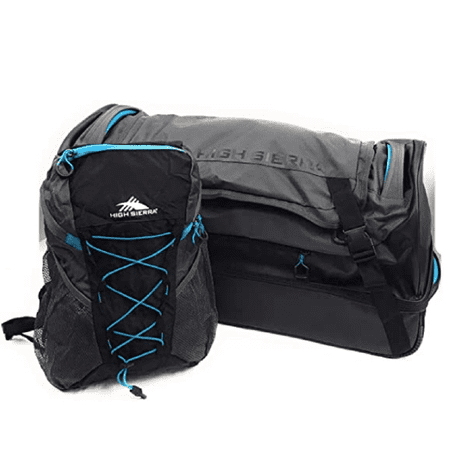 High Sierra 30 inch Drop-Bottom Wheeled Duffel and Pack-N-Go Backpack Set