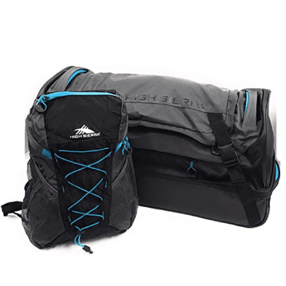 High Sierra 30 inch DropBottom Wheeled Duffel and PackNGo Backpack
