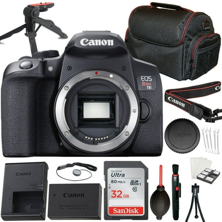 Canon EOS Rebel T8i / 850D DSLR Camera (Body Only) + 32GB Memory Card + Tripod + Case + Cleaning Kit & More