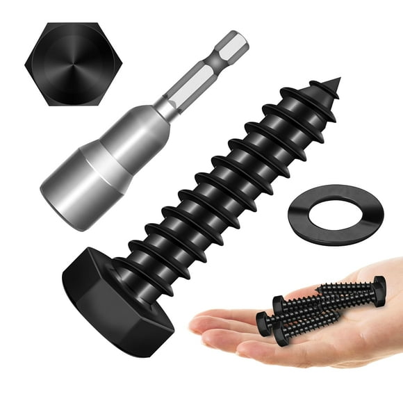 shiyou-(20Sets) 5/16" x 1-1/4" Hex Head Lag Bolts, Heavy Duty Lag Screws with Washers, 304 Stainless Steel Bolts 18-8, Lag Screws Wood Screws, Partial Thread Black Oxide, 5/16 Bolt by Mywish